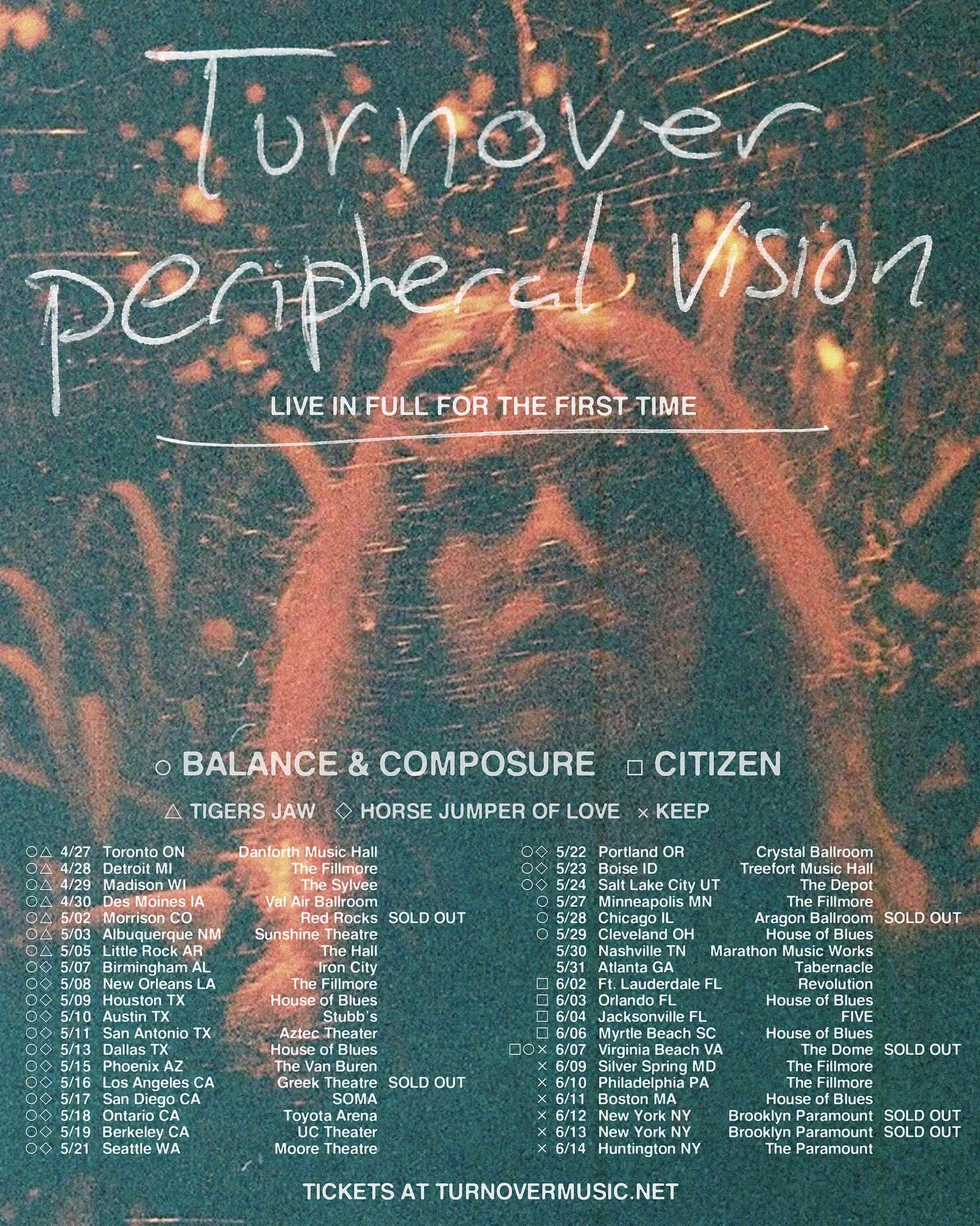 Balance And Composure 10 Years of Peripheral Vision Tour Poster 2025